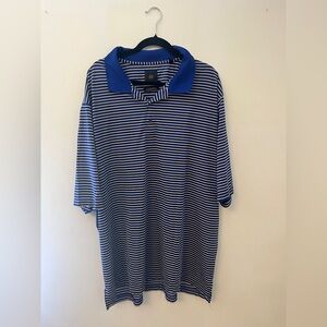Men's Blue Striped Polo Shirt